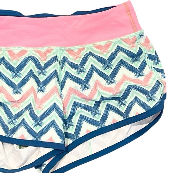 Ivivva Lululemon Girl's‎ Shorts Size 12 Speedy Short Chevron Pink Turquoise Run - Picture 3 of 6